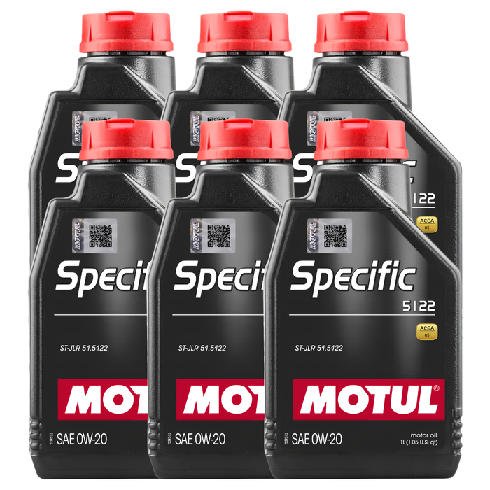 Motul Specific 5122 0W-20 100% Synthetic Fuel Economy JLR Engine Oil 1L Pack of 6