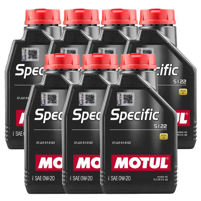 Motul Specific 5122 0W-20 100% Synthetic Fuel Economy JLR Engine Oil 1L Pack of 7