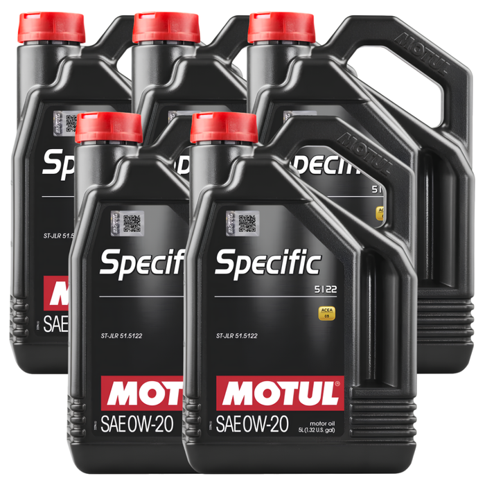 Motul Specific 5122 0W-20 Synthetic Jaguar Land Rover Engine Oil 5L Pack of 5