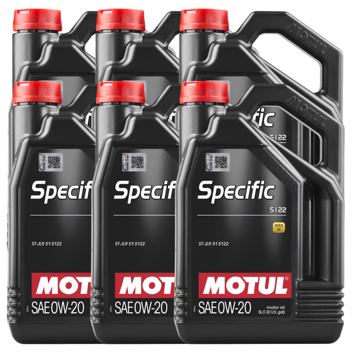 Motul Specific 5122 0W-20 Synthetic Jaguar Land Rover Engine Oil 5L Pack of 6