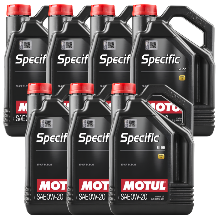 Motul Specific 5122 0W-20 Synthetic Jaguar Land Rover Engine Oil 5L Pack of 7