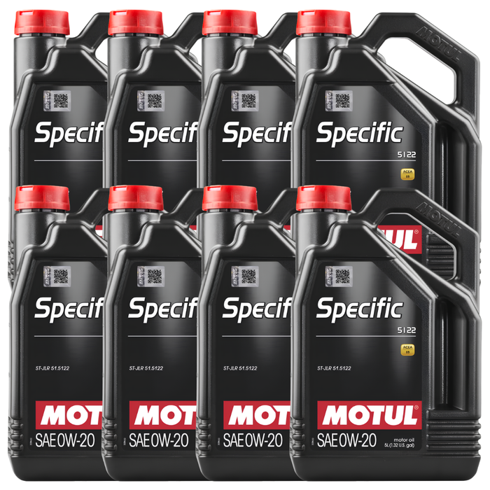 Motul Specific 5122 0W-20 Synthetic Jaguar Land Rover Engine Oil 5L Pack of 8