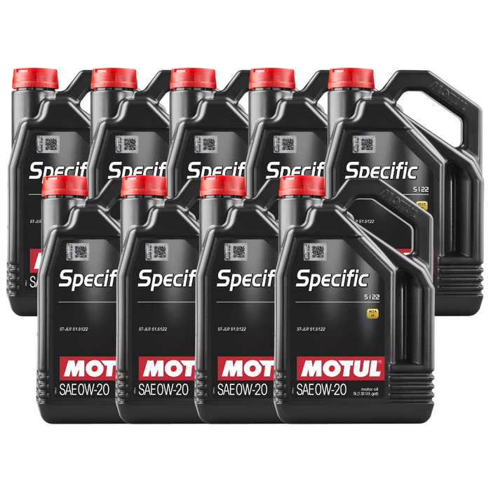Motul Specific 5122 0W-20 Synthetic Jaguar Land Rover Engine Oil 5L Pack of 9