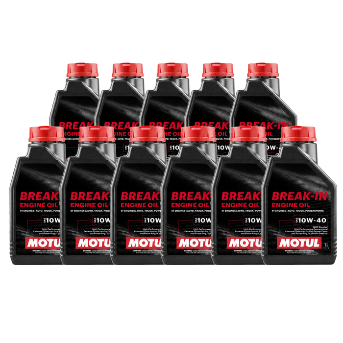 Motul Break-In Engine Oil 10W-40 High-Zinc Mineral Oil 1 Quart Case of 11