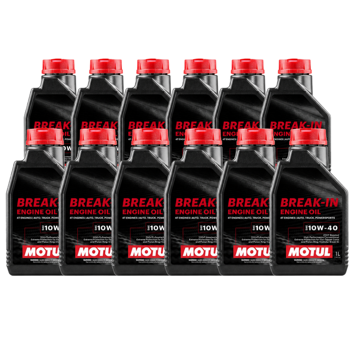 Motul Break-In Engine Oil 10W-40 High-Zinc Mineral Oil 1 Quart Case of 12