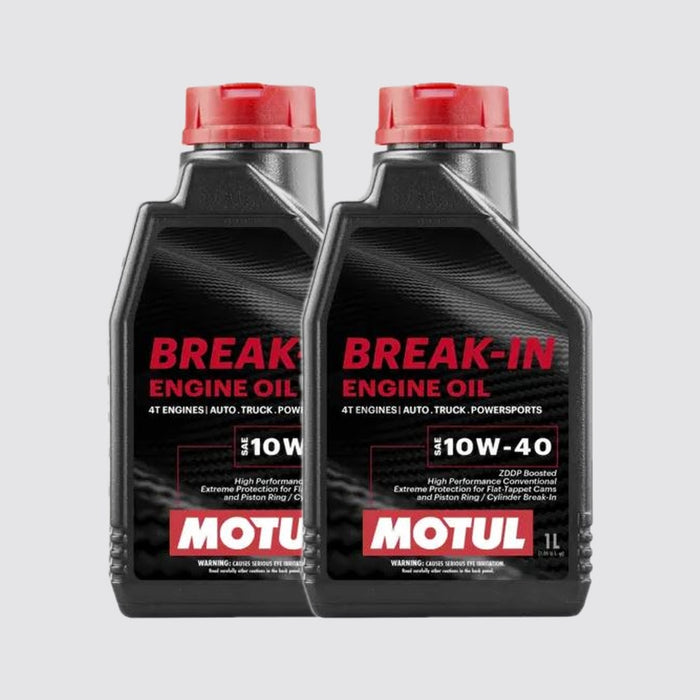 Motul Break-In Engine Oil 10W-40 High-Zinc Mineral Oil 1 Quart Pack of 2