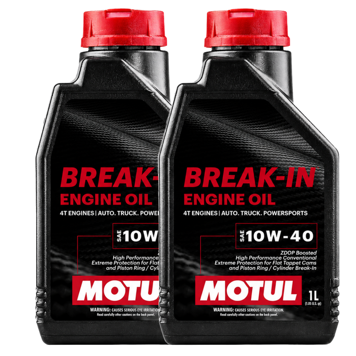 Motul Break-In Engine Oil 10W-40 High-Zinc Mineral Oil 1 Quart Pack of 2