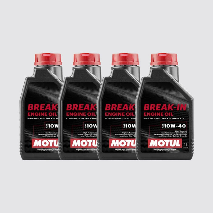 Motul Break-In Engine Oil 10W-40 High-Zinc Mineral Oil 1 Quart Pack of 4
