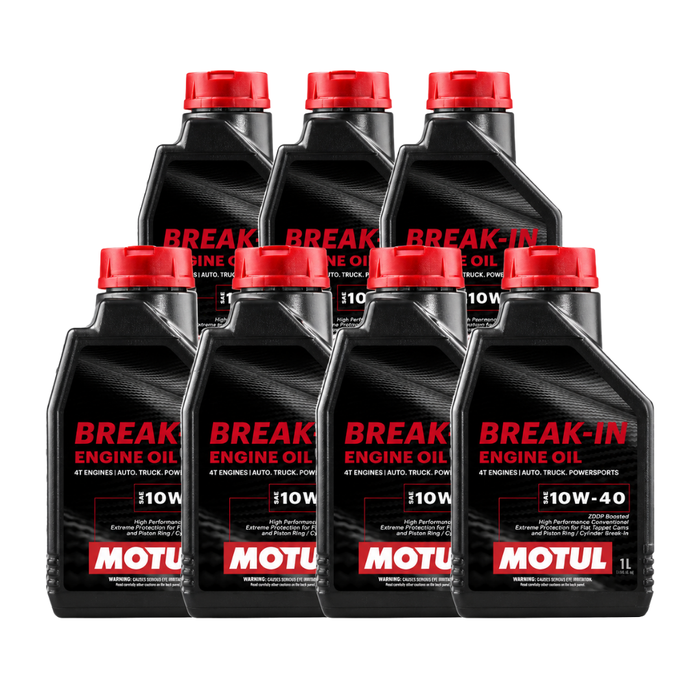 Motul Break-In Engine Oil 10W-40 High-Zinc Mineral Oil 1 Quart Pack of 7