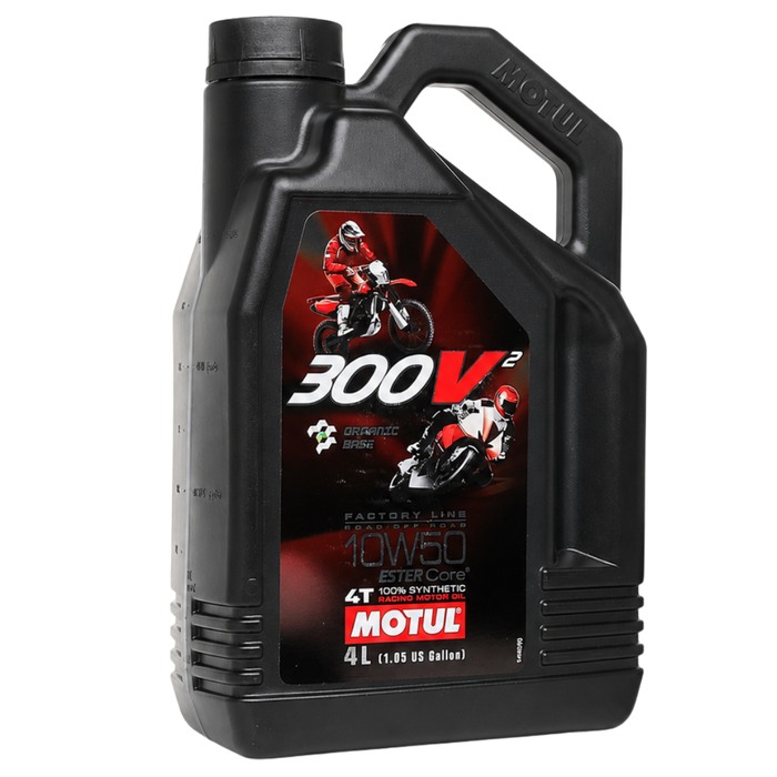 Motul 300V² Factory Line 10W-50 4T Synthetic Racing Motorcycle Oil 4L