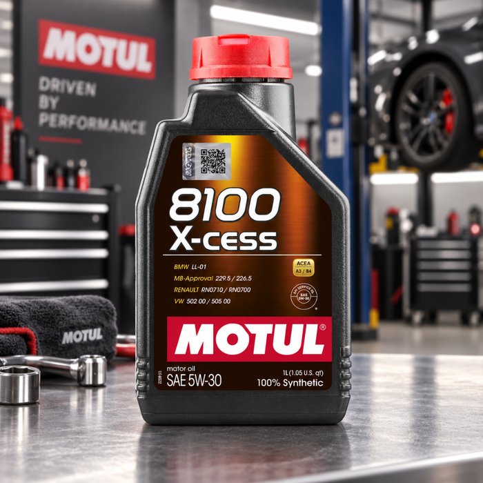 Motul 8100 X-Cess 5W-30 Synthetic Technology Gasoline & Diesel Engine Oil 1L Pack of 2