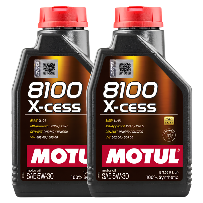 Motul 8100 X-Cess 5W-30 Synthetic Technology Gasoline & Diesel Engine Oil 1L Pack of 2