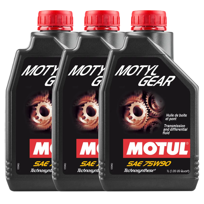 Motul Motylgear 75W-90 Technosynthese GL-4 GL-5 Manual Gear Oil 1L Pack of 3