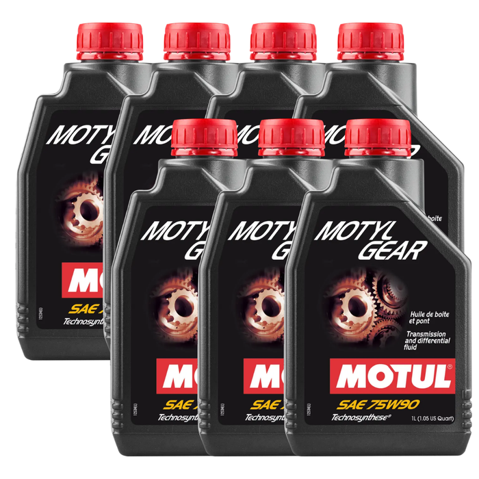 Motul Motylgear 75W-90 Technosynthese GL-4 GL-5 Manual Gear Oil 1L Pack of 7