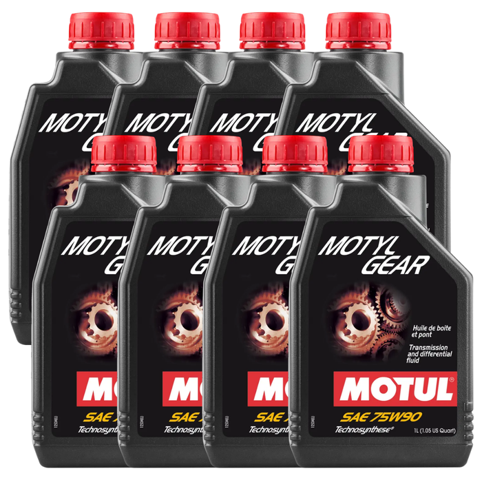 Motul Motylgear 75W-90 Technosynthese GL-4 GL-5 Manual Gear Oil 1L Pack of 8