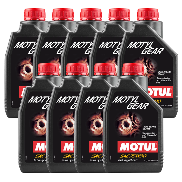 Motul Motylgear 75W-90 Technosynthese GL-4 GL-5 Manual Gear Oil 1L Pack of 9
