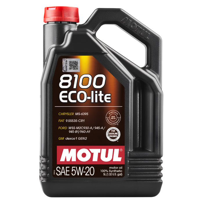 Motul 8100 ECO-LITE 5W-20 100% Synthetic Fuel Economy Engine Oil 5L Pack of 3