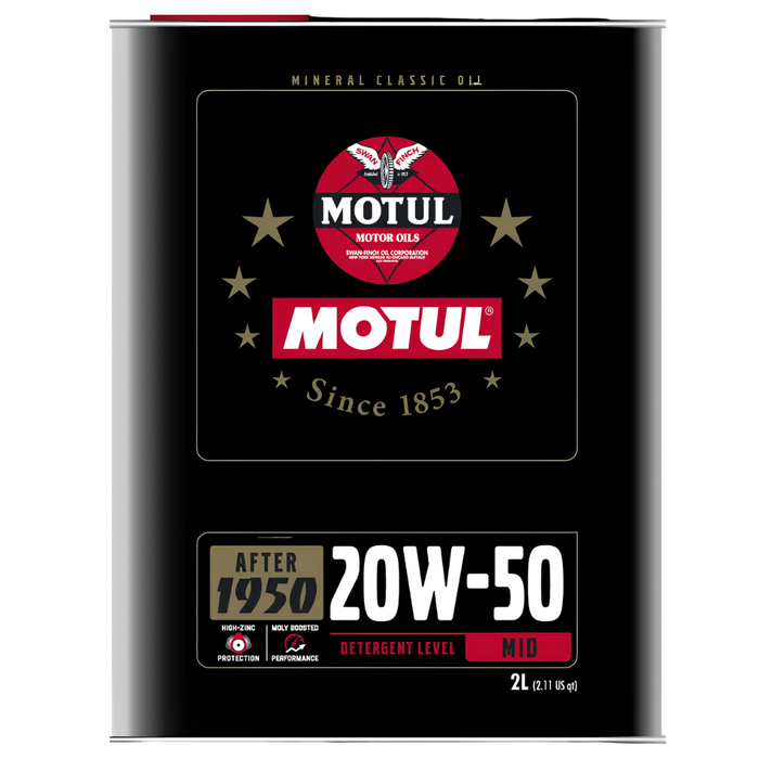 Motul Classic Performance 20W-50 High-Zinc Mineral Engine Oil 2L