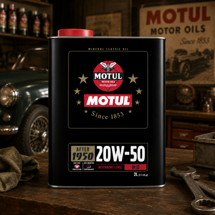 Motul Classic Performance 20W-50 High-Zinc Mineral Engine Oil 2L Pack of 5