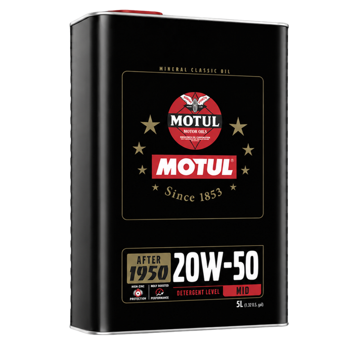 Motul Classic Performance 20W-50 Mineral High-Zinc Engine Oil 5 Liter