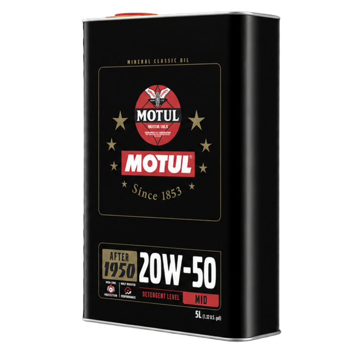 Motul Classic Performance 20W-50 Mineral High-Zinc Engine Oil 5 Liter