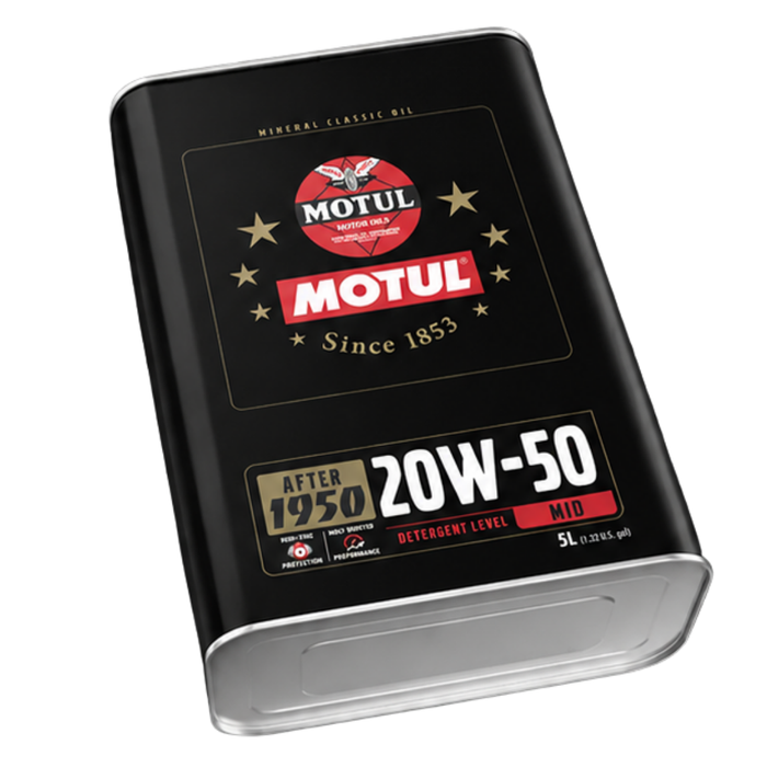 Motul Classic Performance 20W-50 Mineral High-Zinc Engine Oil 5 Liter