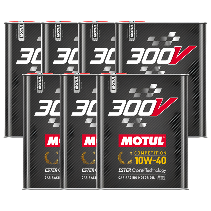 Motul 300V Competition 10W-40 100% Synthetic Ester Core Racing Engine Oil 2L Pack of 7