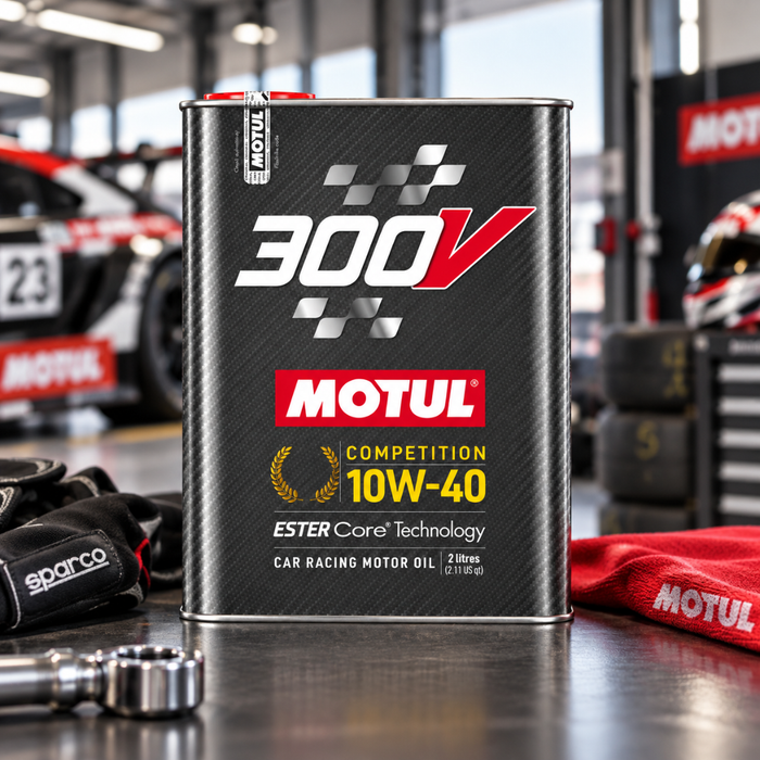 Motul 300V Competition 10W-40 100% Synthetic Ester Core Racing Engine Oil 2L Pack of 8