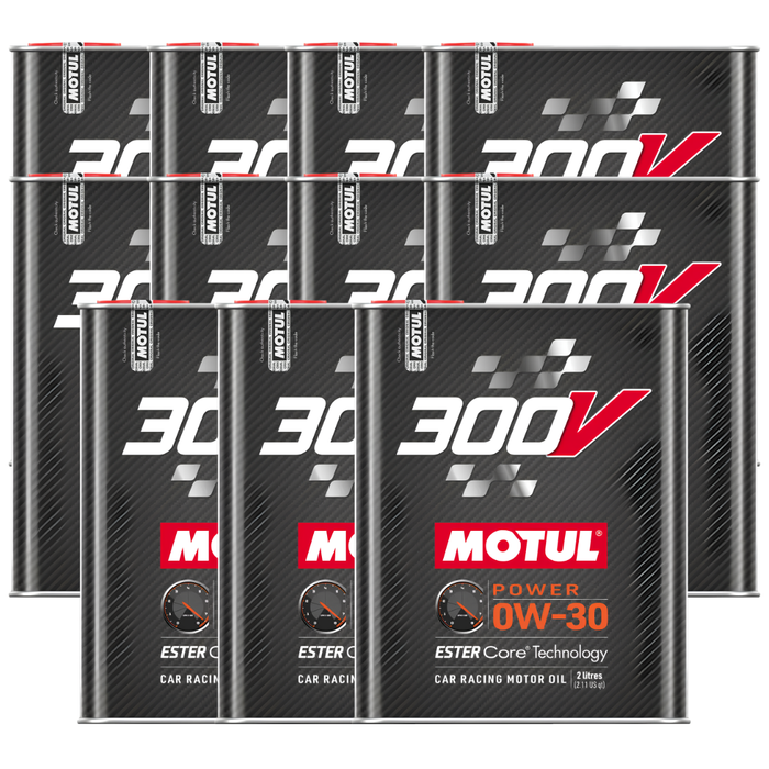 Motul 300V Power 0W-30 100% Synthetic Ester Core Racing Engine Oil 2L Pack of 11