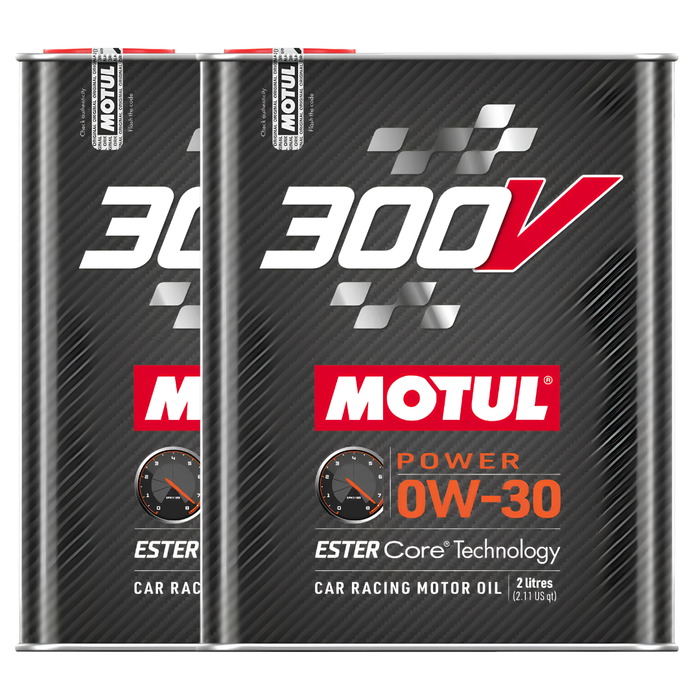 Motul 300V Power 0W-30 100% Synthetic Ester Core Racing Engine Oil 2L Pack of 2