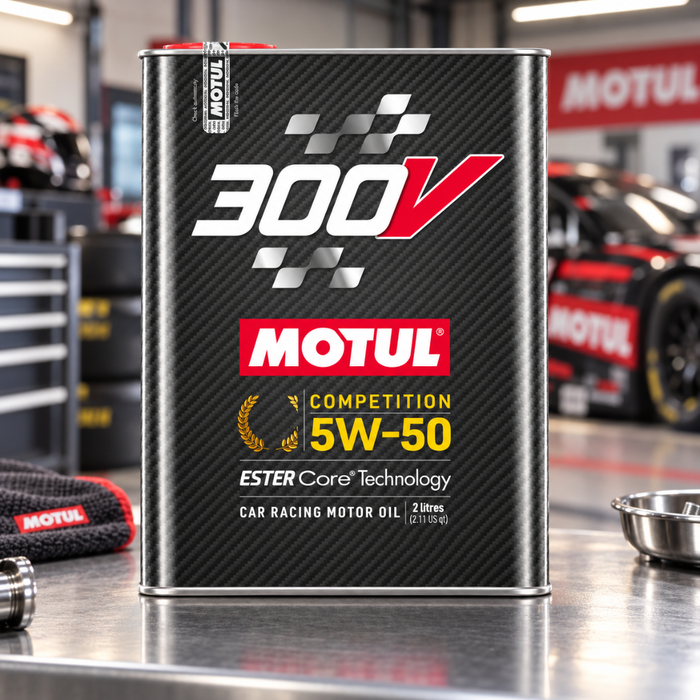 Motul 300V Competition 5W-50 100% Synthetic Ester Core Racing Engine Oil 2L Pack of 4