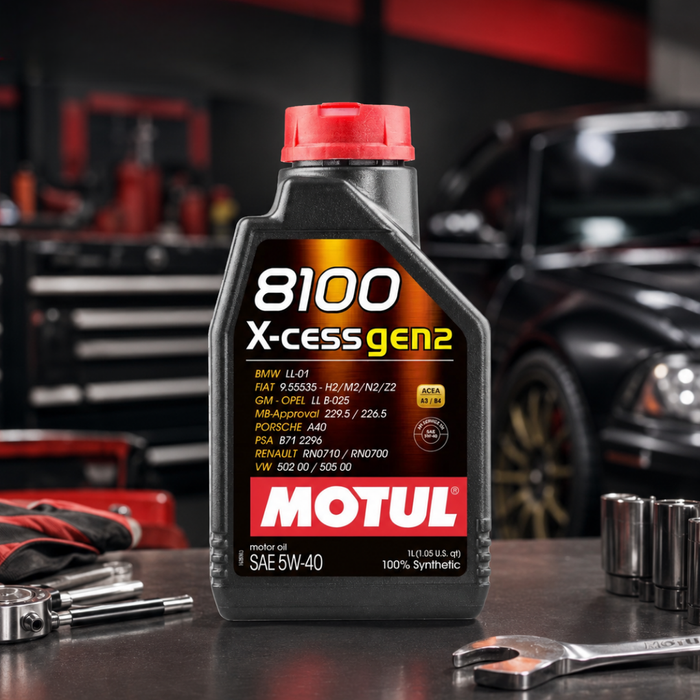 Motul 8100 POWER 5W-40 Ester Synthetic Oil and Subaru OEM Filter Change Kit 5 Liter