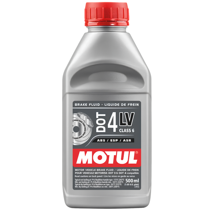 Motul DOT 4 LV Low Viscosity 100% Synthetic Brake & Clutch Fluid 500ml Pack of 8