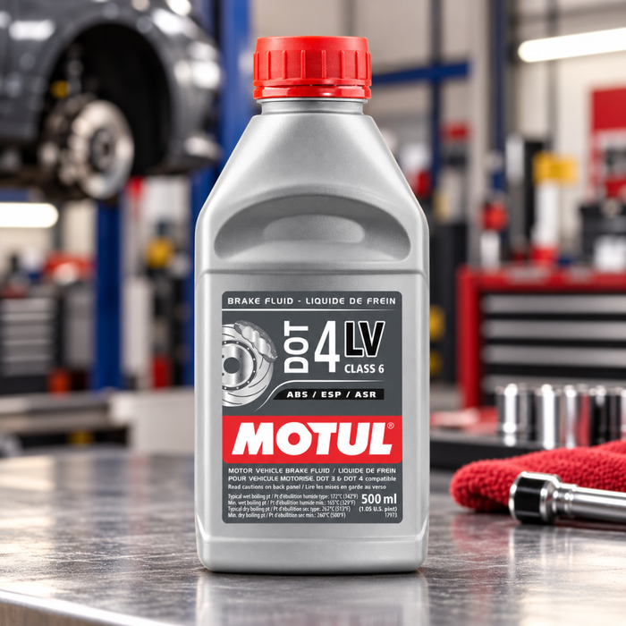 Motul DOT 4 LV Low Viscosity 100% Synthetic Brake & Clutch Fluid 500ml Pack of 8