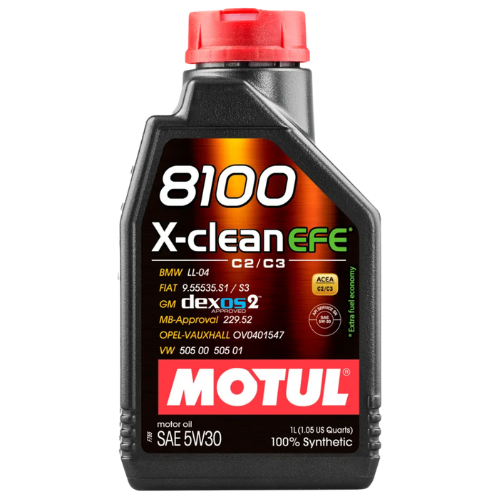 Motul 8100 X-CLEAN EFE 5W-30 Full Synthetic Mid-SAPS Engine Oil 1 Liter