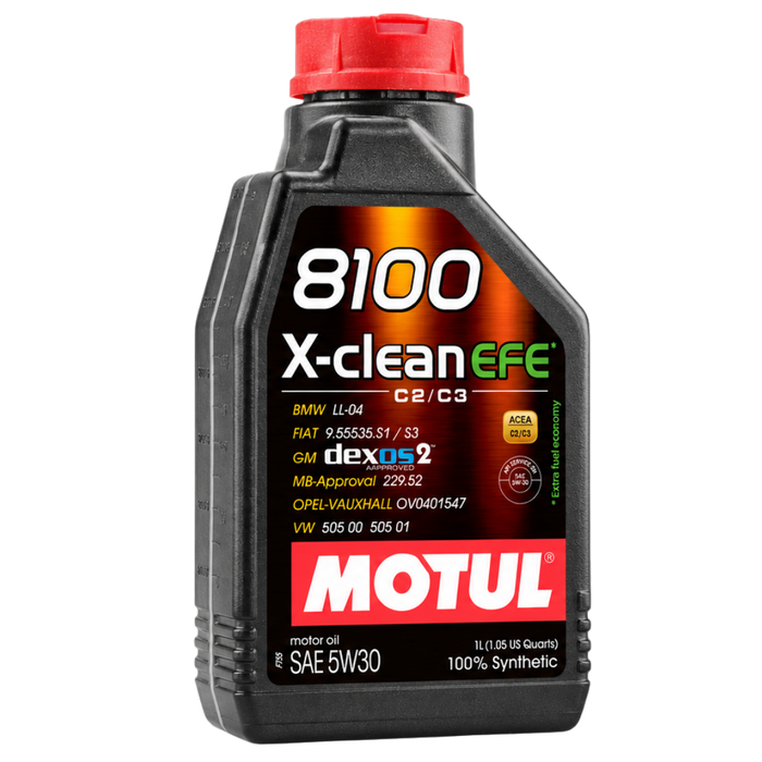 Motul 8100 X-CLEAN EFE 5W-30 Full Synthetic Mid-SAPS Engine Oil 1 Liter