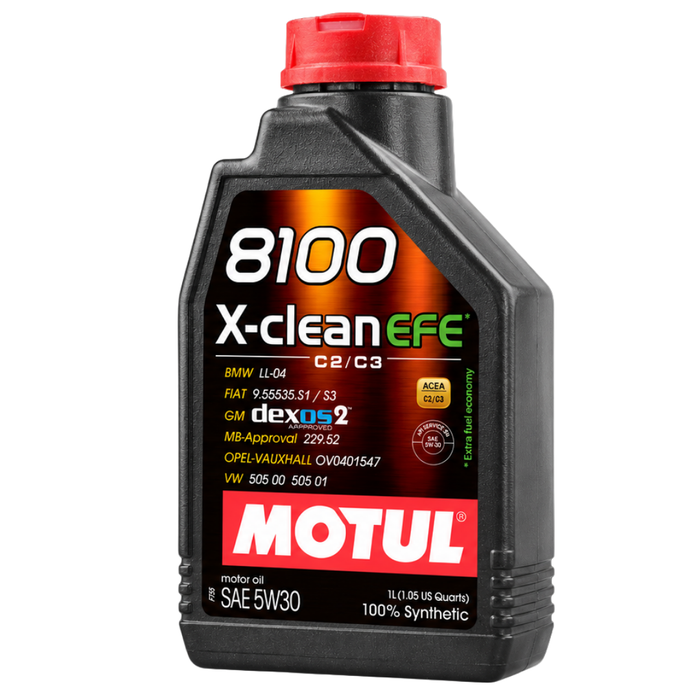 Motul 8100 X-CLEAN EFE 5W-30 Full Synthetic Mid-SAPS Engine Oil 1 Liter