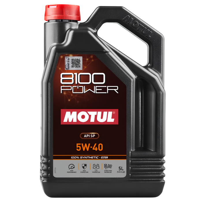 Motul 8100 POWER 5W-40 Ester Synthetic Oil and Subaru OEM Filter Change Kit 5 Liter