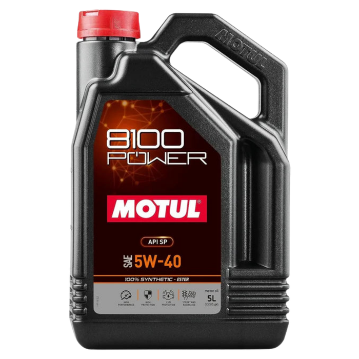 Motul 8100 POWER 5W-40 100% Synthetic Ester Performance Engine Oil 5L