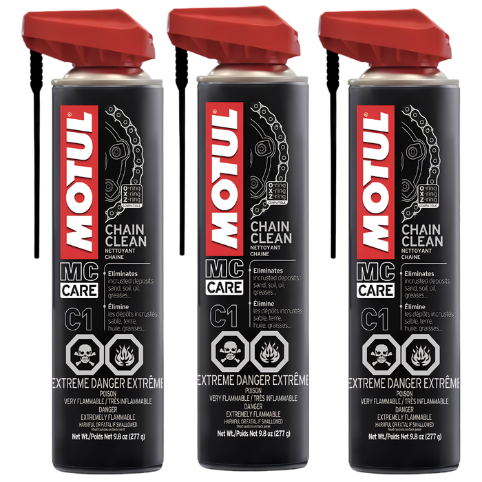 Motul MC Care C1 Chain Clean Motorcycle Chain Cleaner 400ml Pack of 3