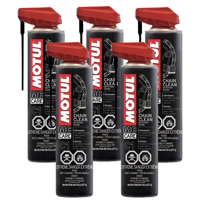 Motul MC Care C1 Chain Clean Motorcycle Chain Cleaner 400ml Pack of 5