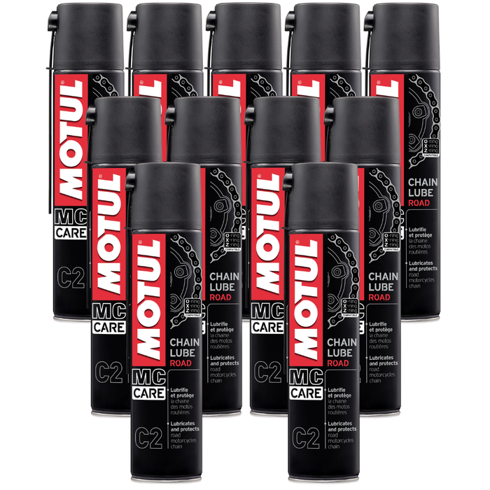 Motul MC Care C2 Chain Lube Road Motorcycle Chain Lubricant 400ml Pack of 11