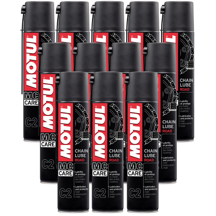 Motul MC Care C2 Chain Lube Road Motorcycle Chain Lubricant 400ml Pack of 12