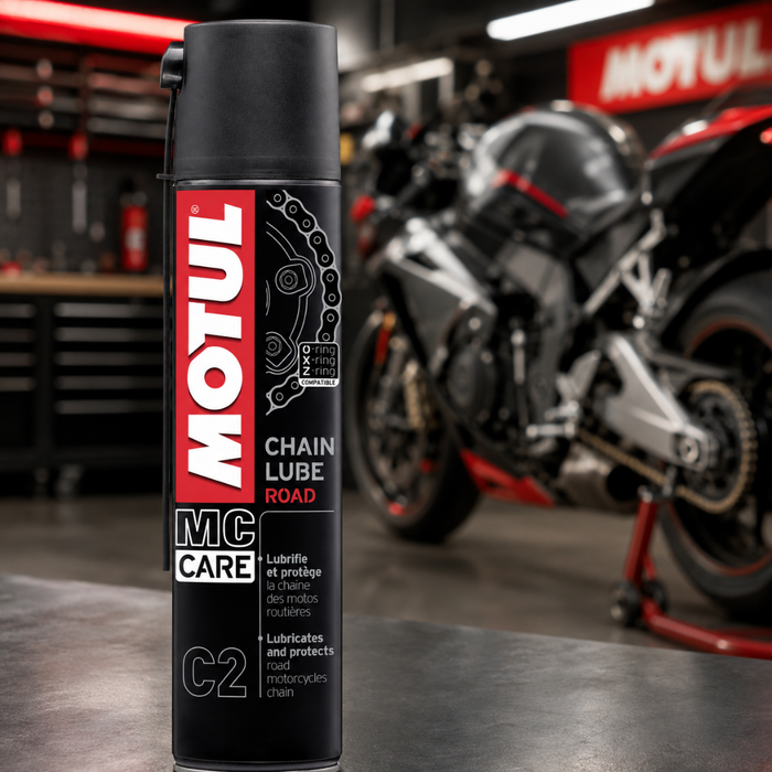 Motul MC Care C2 Chain Lube Road Motorcycle Chain Lubricant 400ml Pack of 2