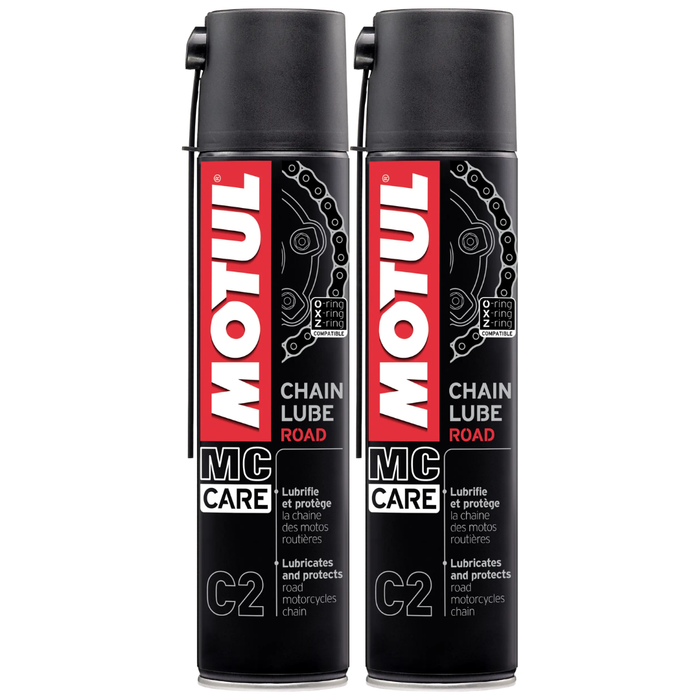Motul MC Care C2 Chain Lube Road Motorcycle Chain Lubricant 400ml Pack of 2