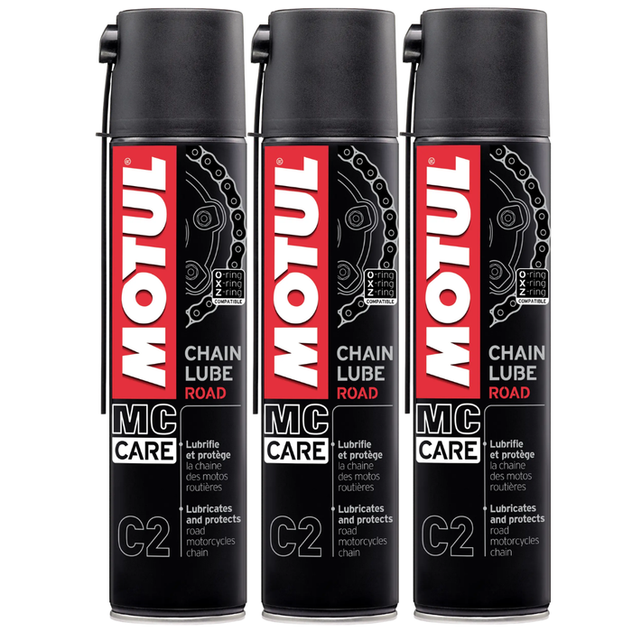 Motul MC Care C2 Chain Lube Road Motorcycle Chain Lubricant 400ml Pack of 3