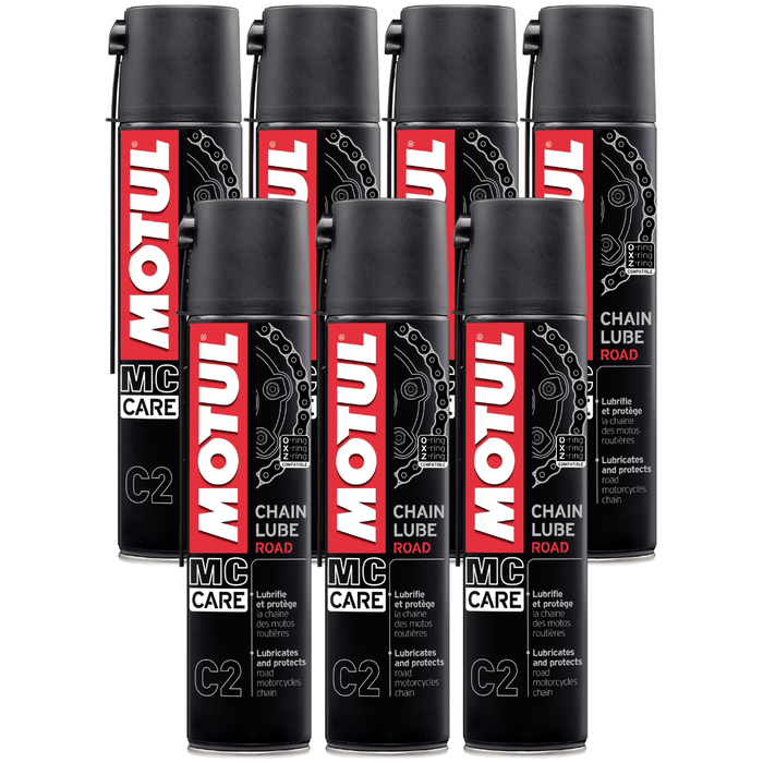 Motul MC Care C2 Chain Lube Road Motorcycle Chain Lubricant 400ml Pack of 7