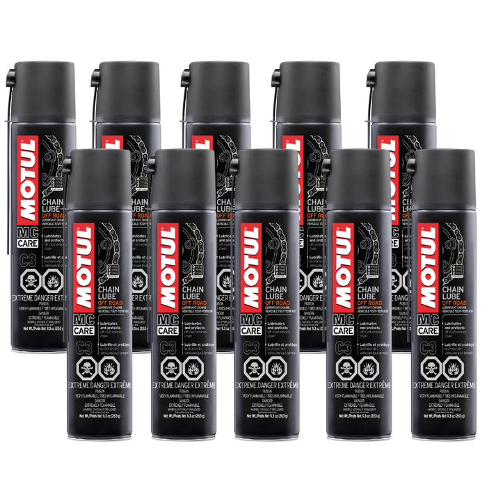 Motul MC Care C3 Chain Lube Off Road Motorcycle Chain Spray 400ml Pack of 10