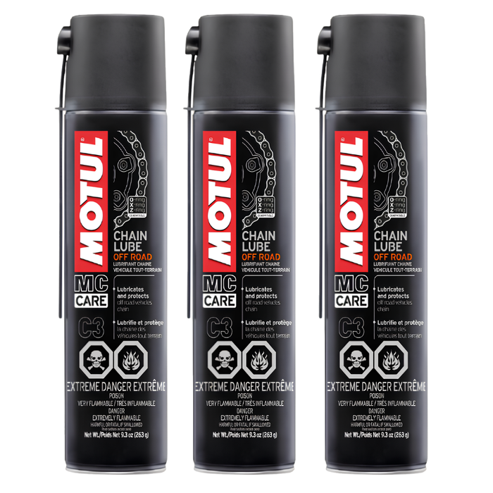 Motul MC Care C3 Chain Lube Off Road Motorcycle Chain Spray 400ml Pack of 3