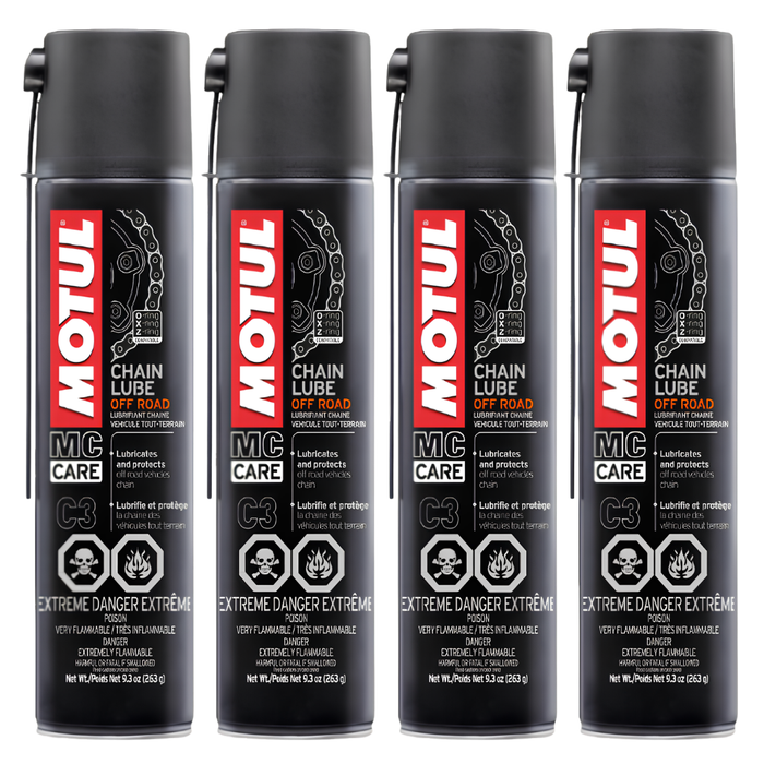 Motul MC Care C3 Chain Lube Off Road Motorcycle Chain Spray 400ml Pack of 4
